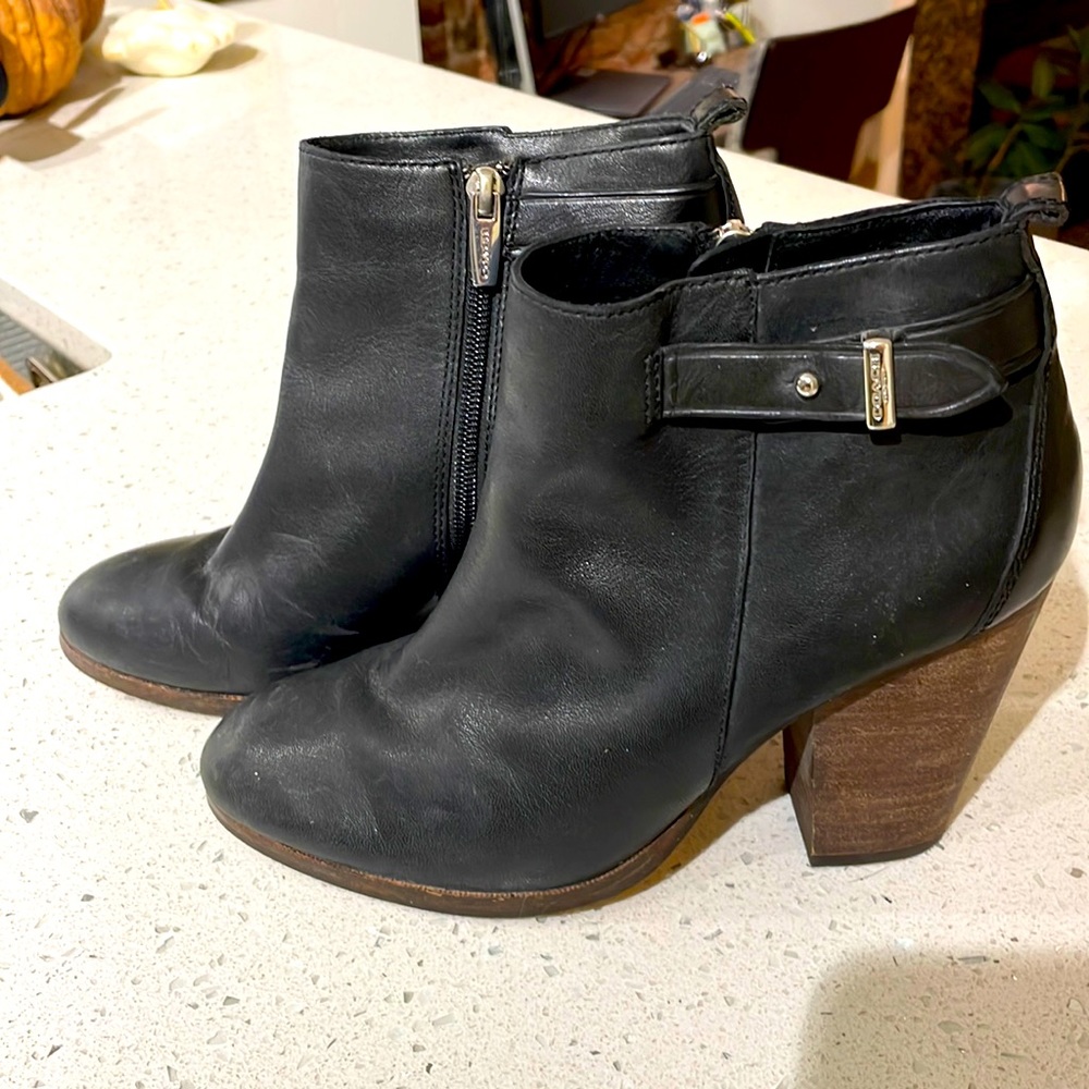 Coach leather booties